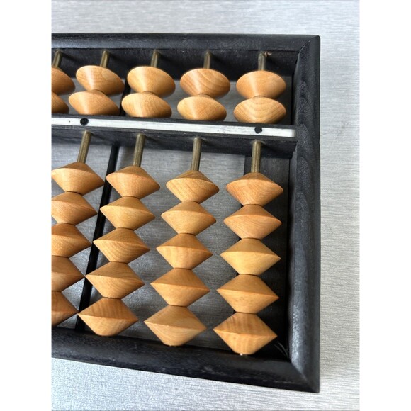 Vintage Japanese Soroban Abacus, 1940s 13 Rods, 2/5 Bead Combo 12 x 5 x 0.75" - Picture 2 of 9